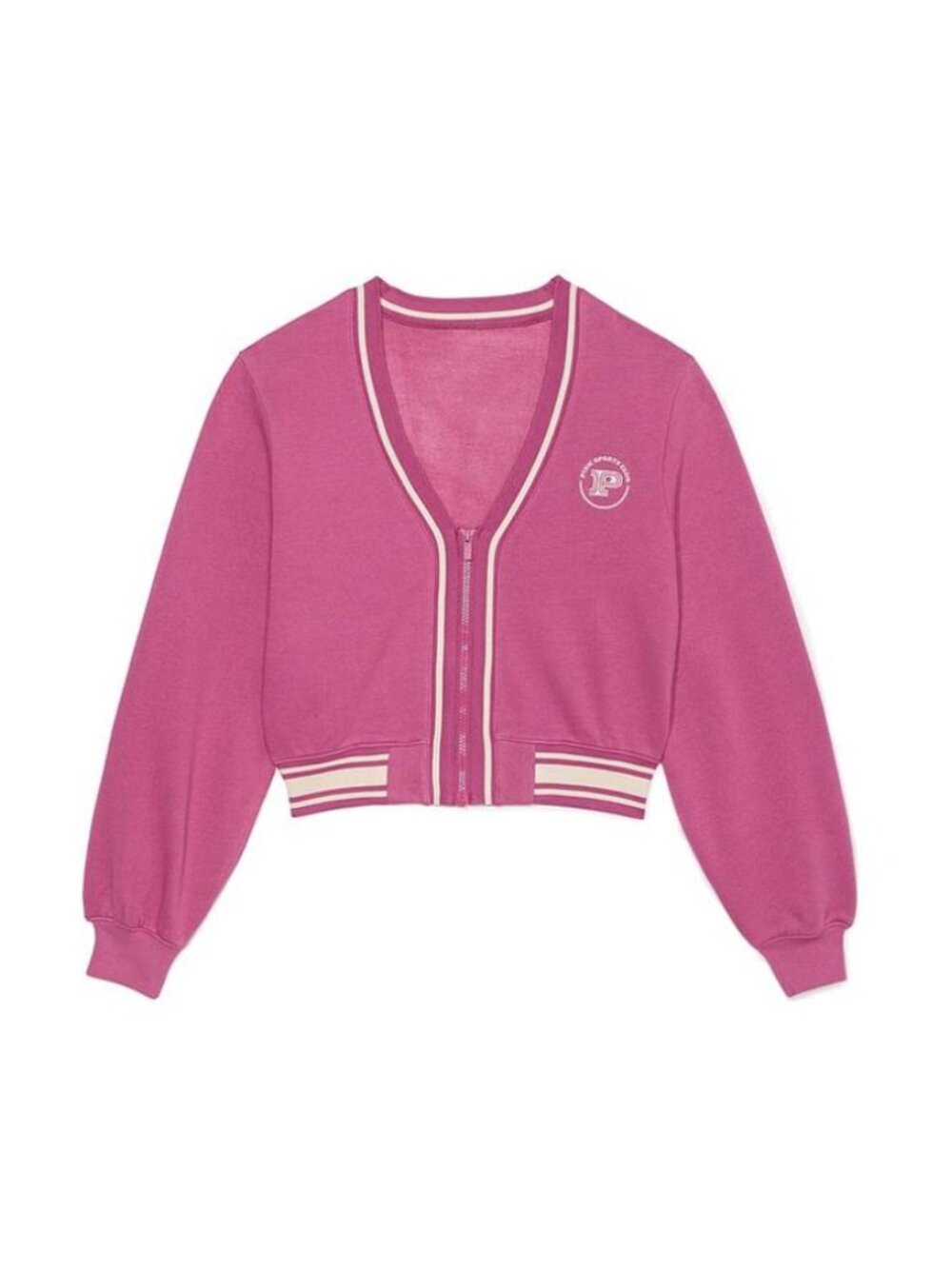 PINK Victoria Secret 2 Pc. Matching Front Zip Cardigan & Flare Sweatpants XL NWT - Picture 3 of 15